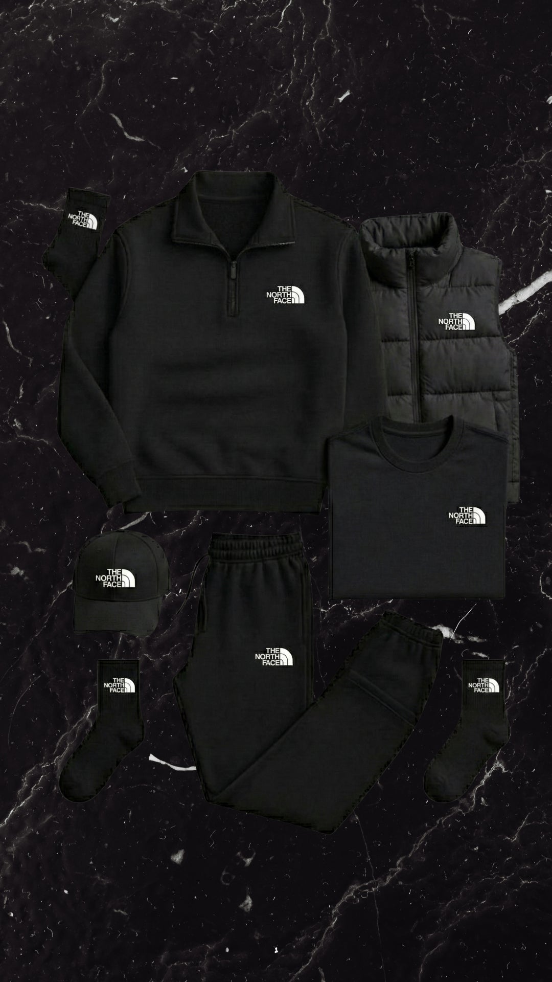 TNF Set Essential – Hoodie, Pants, Cap & Socks