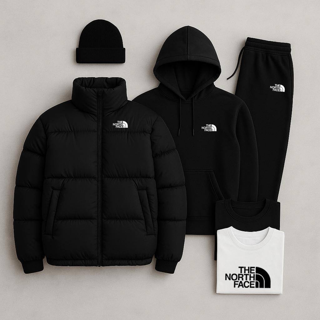 TNF™ Winter Streetwear Set – Puffer Jacket, Hoodie, Joggers & Tees