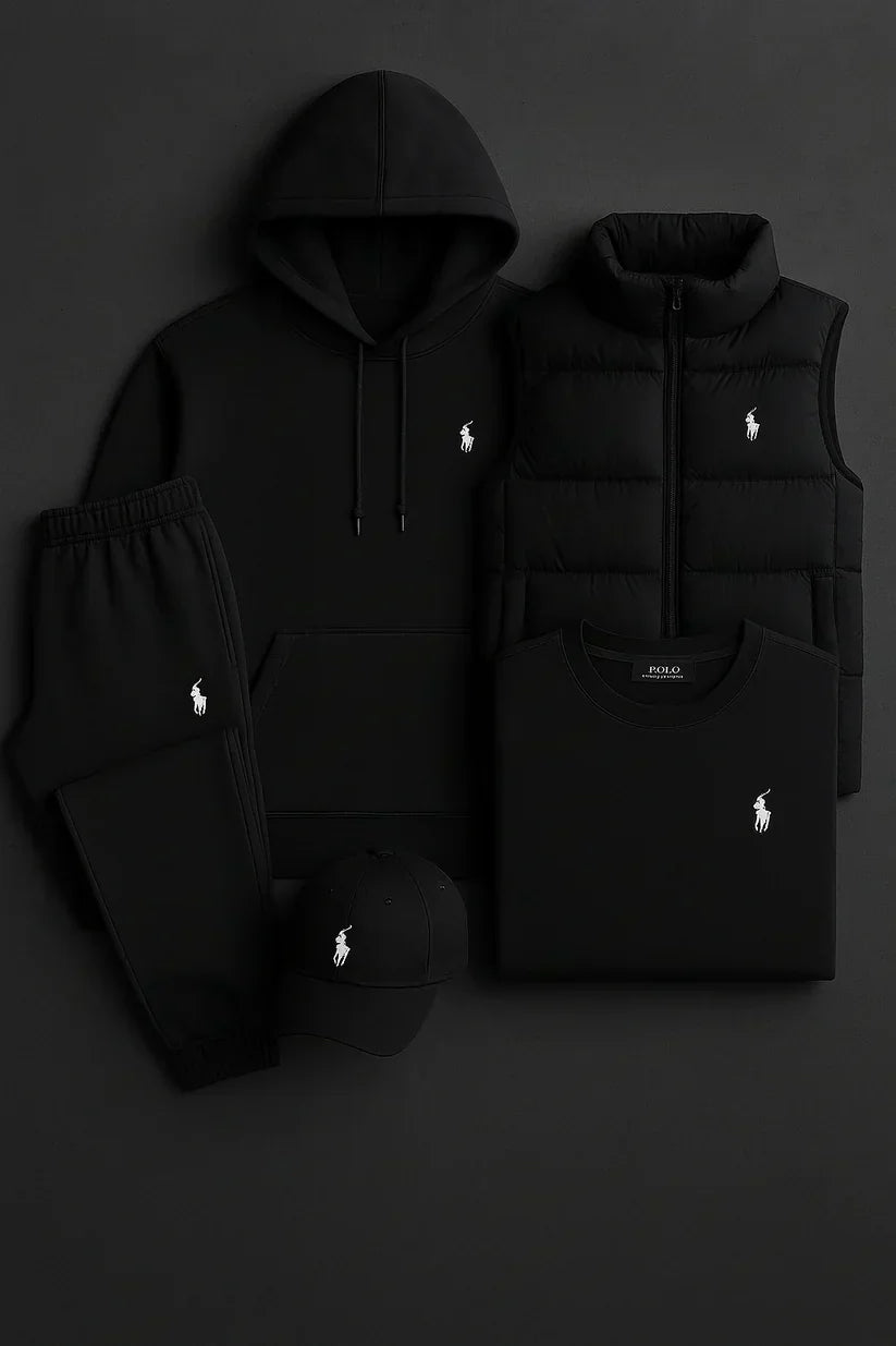 RL™ – Grey Essentials Coordinated Set (Hoodie, Joggers, Vest, T-Shirt)