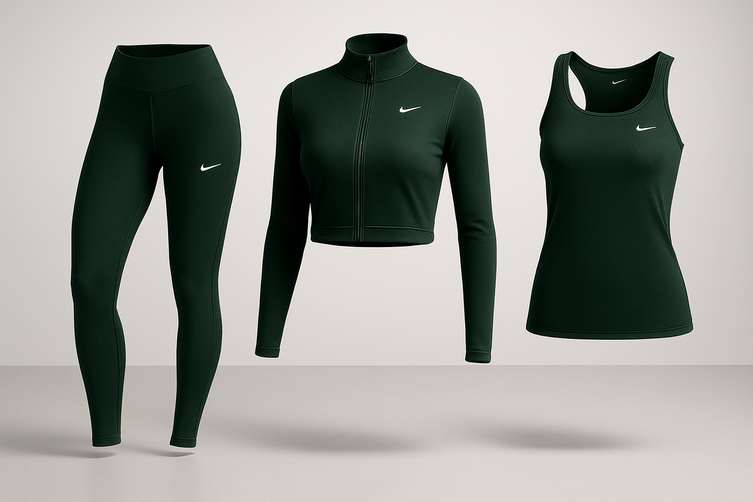 Women's Sportswear Set – NK™ Performance in Dark - Leggings + Tank Top + Jacket