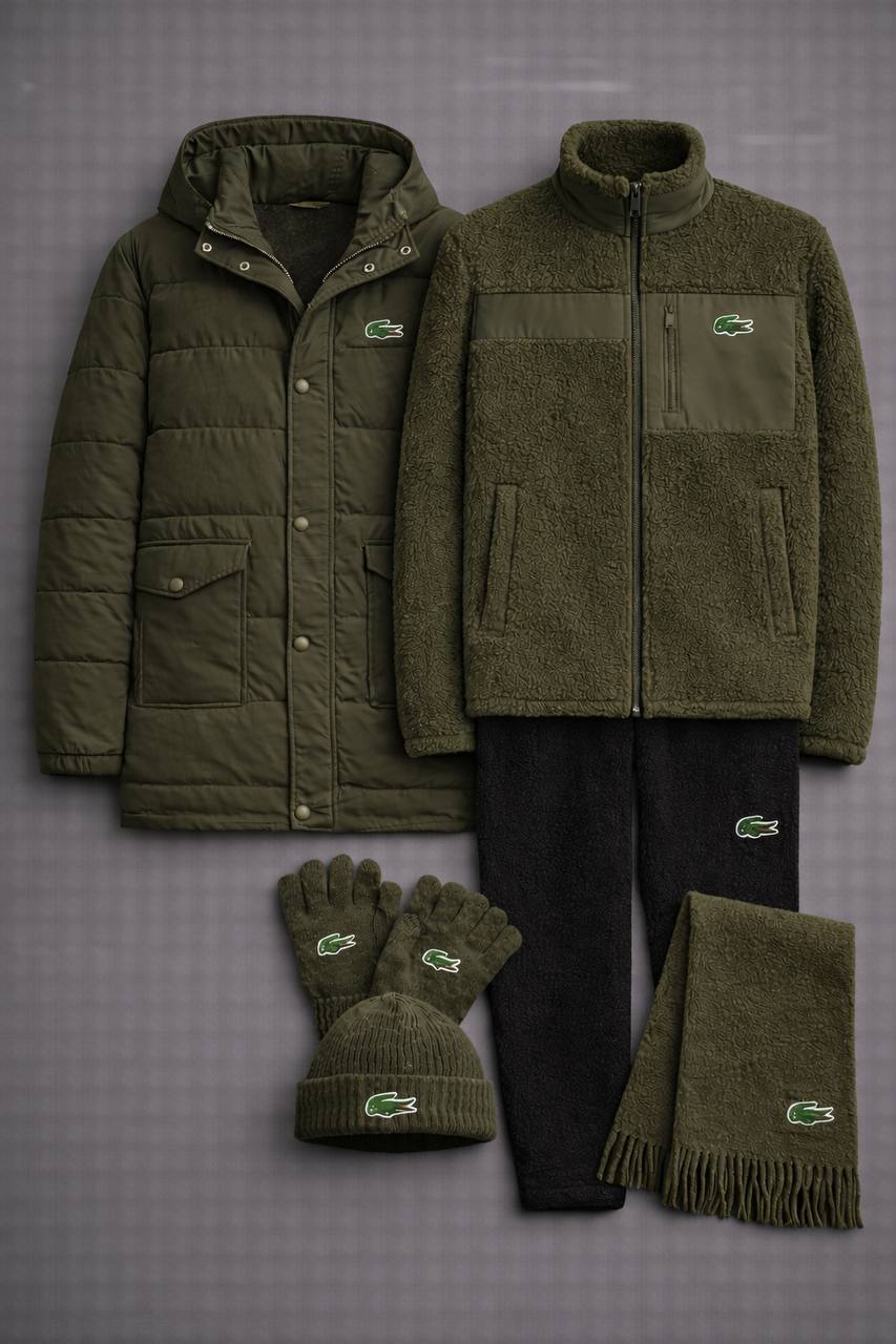 Winter Premium LC™ Set 2026 – Puffer Jacket, Fleece Zip Hoodie, Fleece Joggers, + Beanie, Scarf & Gloves